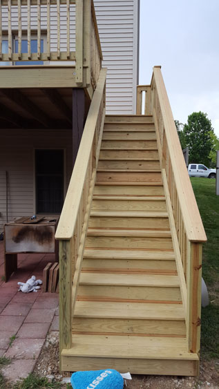renovated stairs for outdoor deck