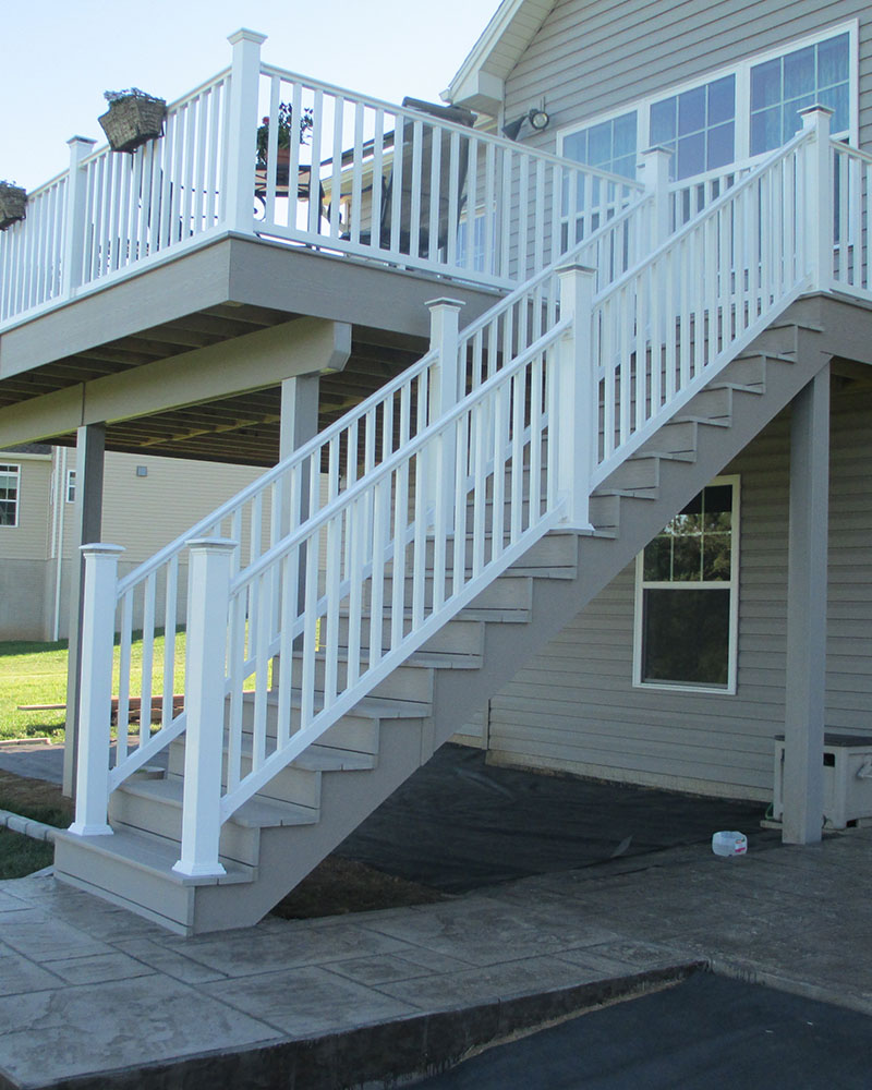 steps with railing off balcony