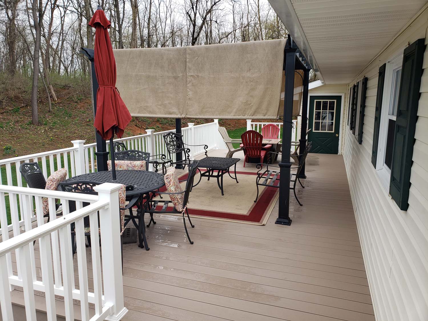 outdoor seating arrangement on new deck